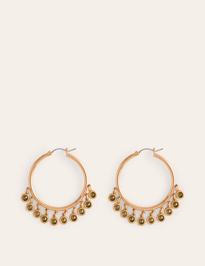 Disc Bead Hoops-Green-2