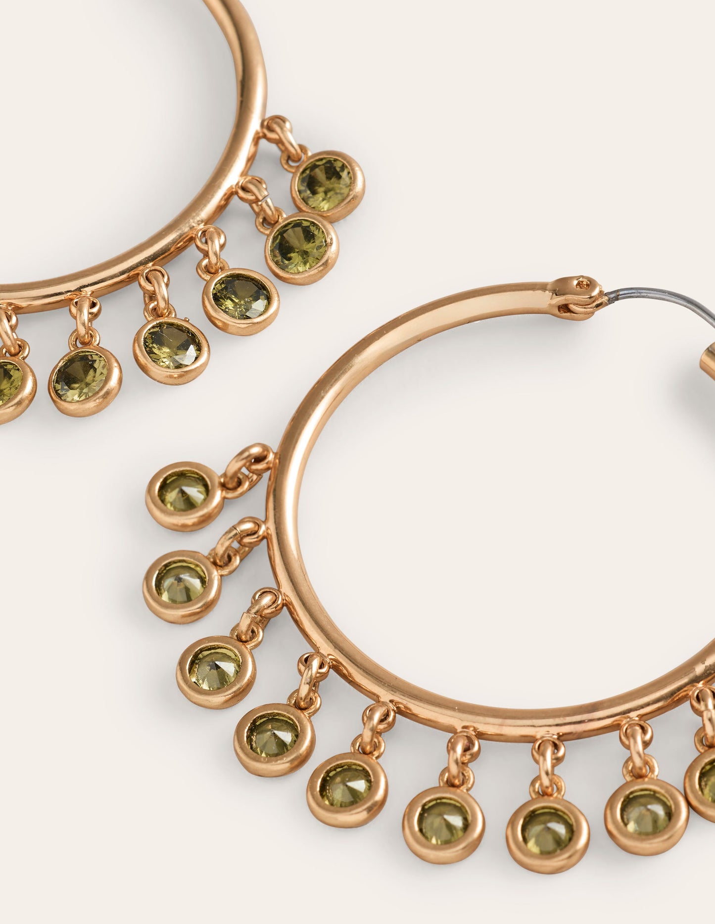 Disc Bead Hoops-Green