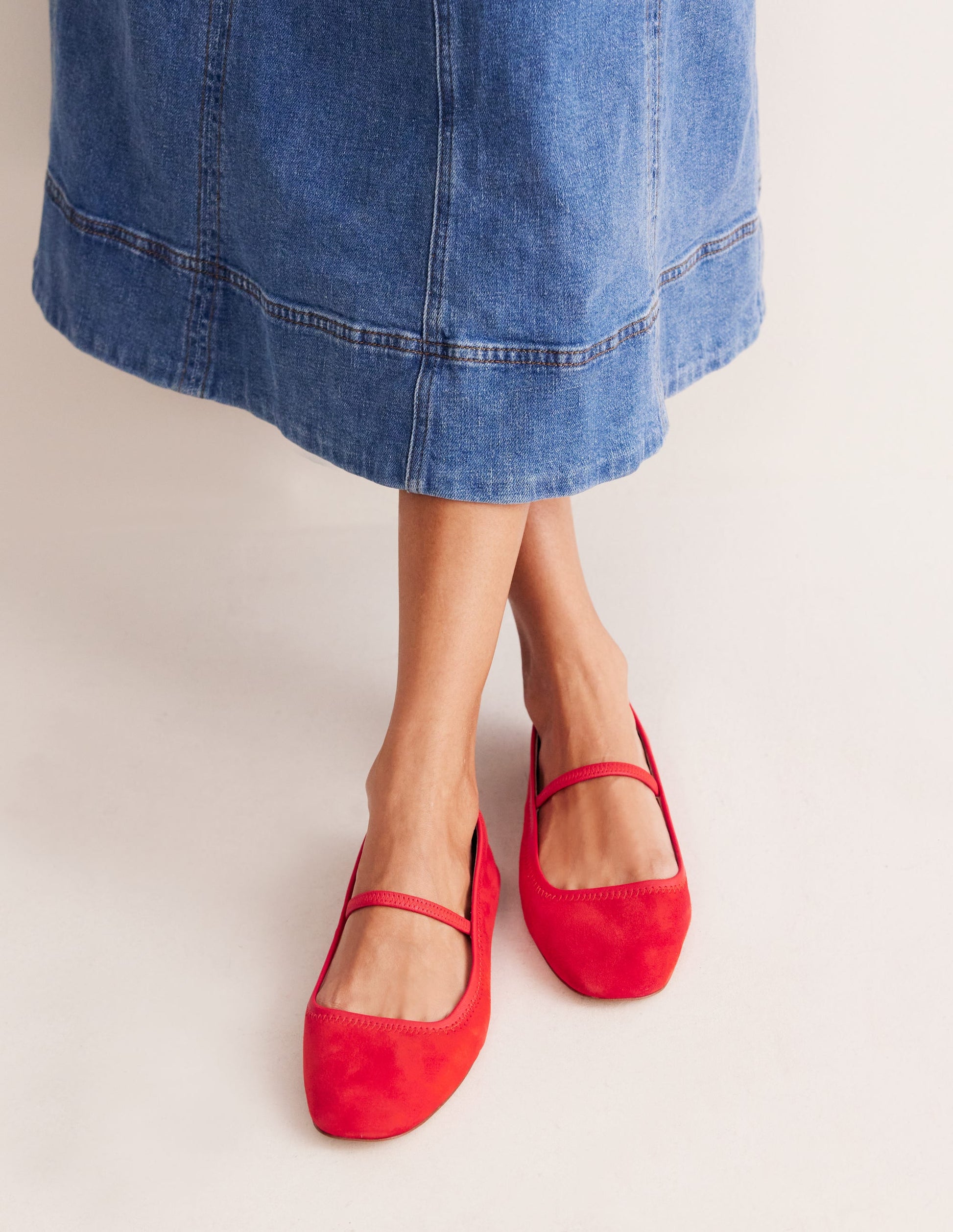 Thea Mary Jane Ballet Flats-Red-2
