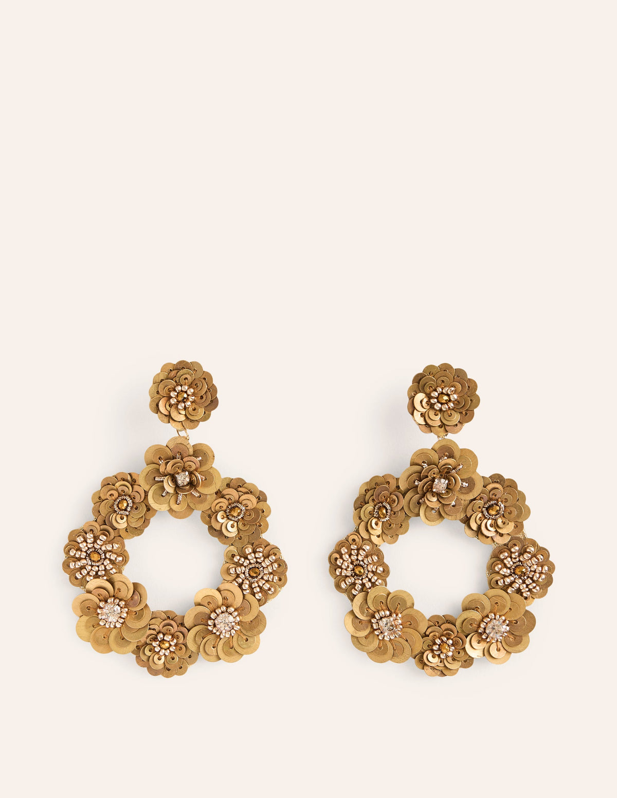 Mega Flower Earrings-Gold - Image 2