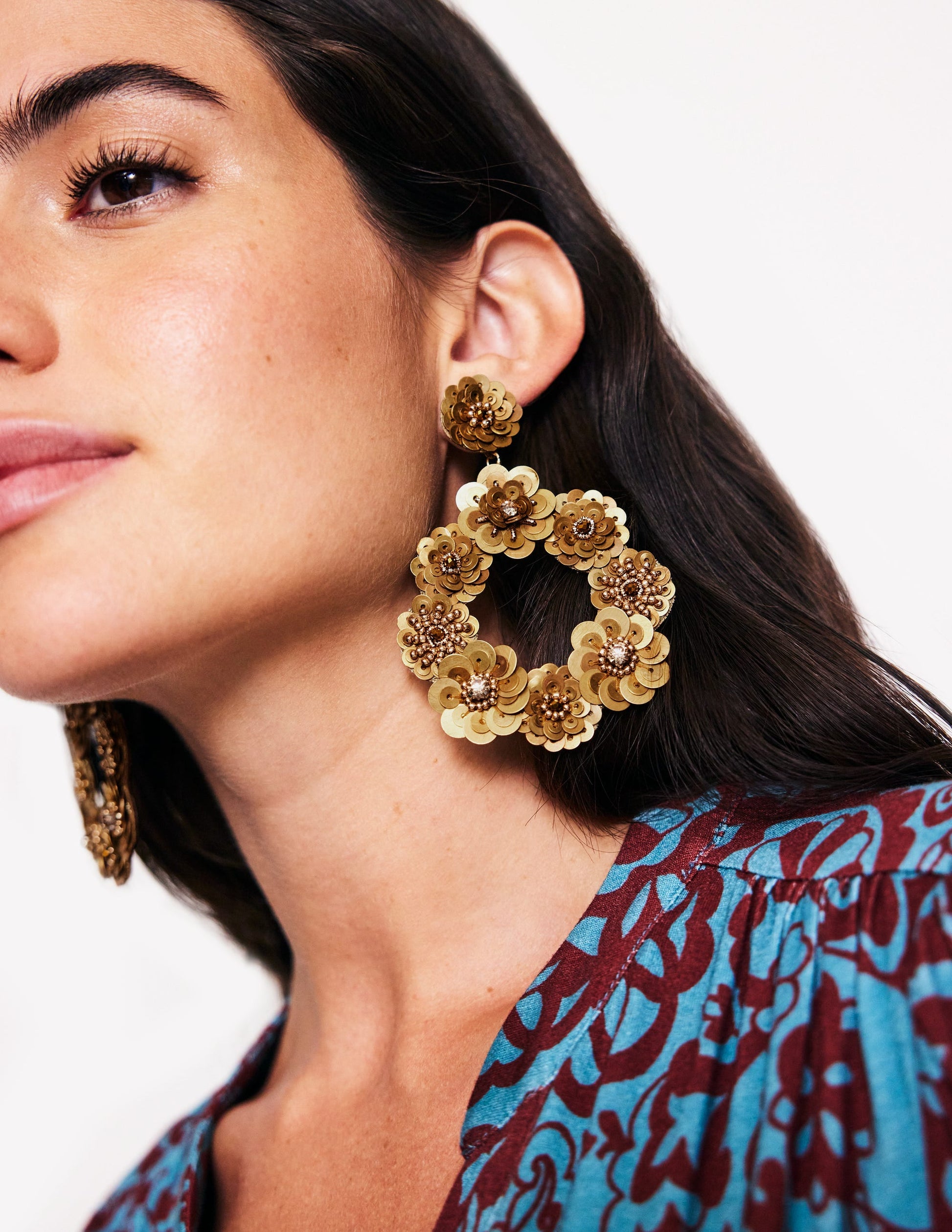 Mega Flower Earrings-Gold-1