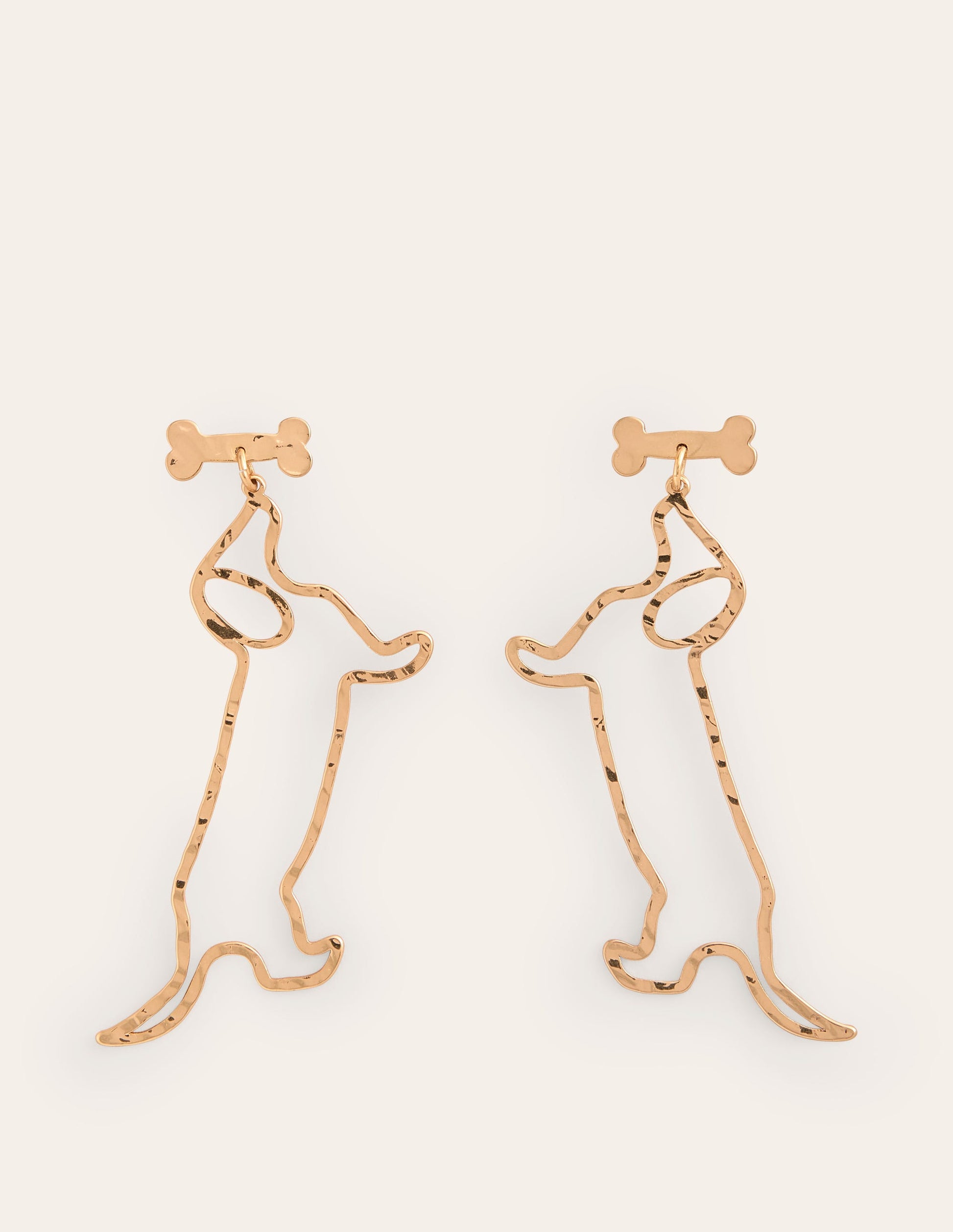 Metal Novelty Earrings-Sausage Dog-3