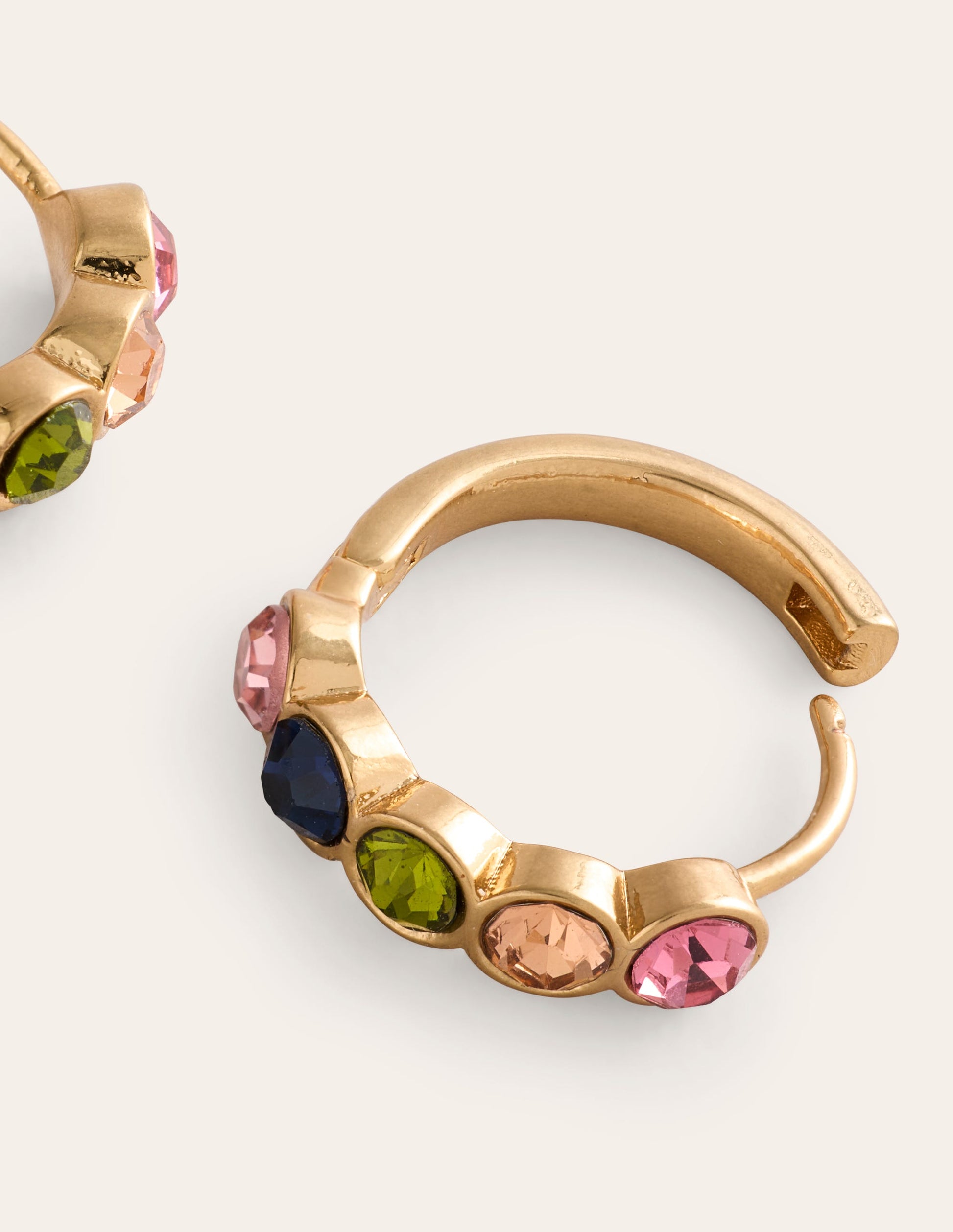 Jewelled Huggie Earrings-Multi-3