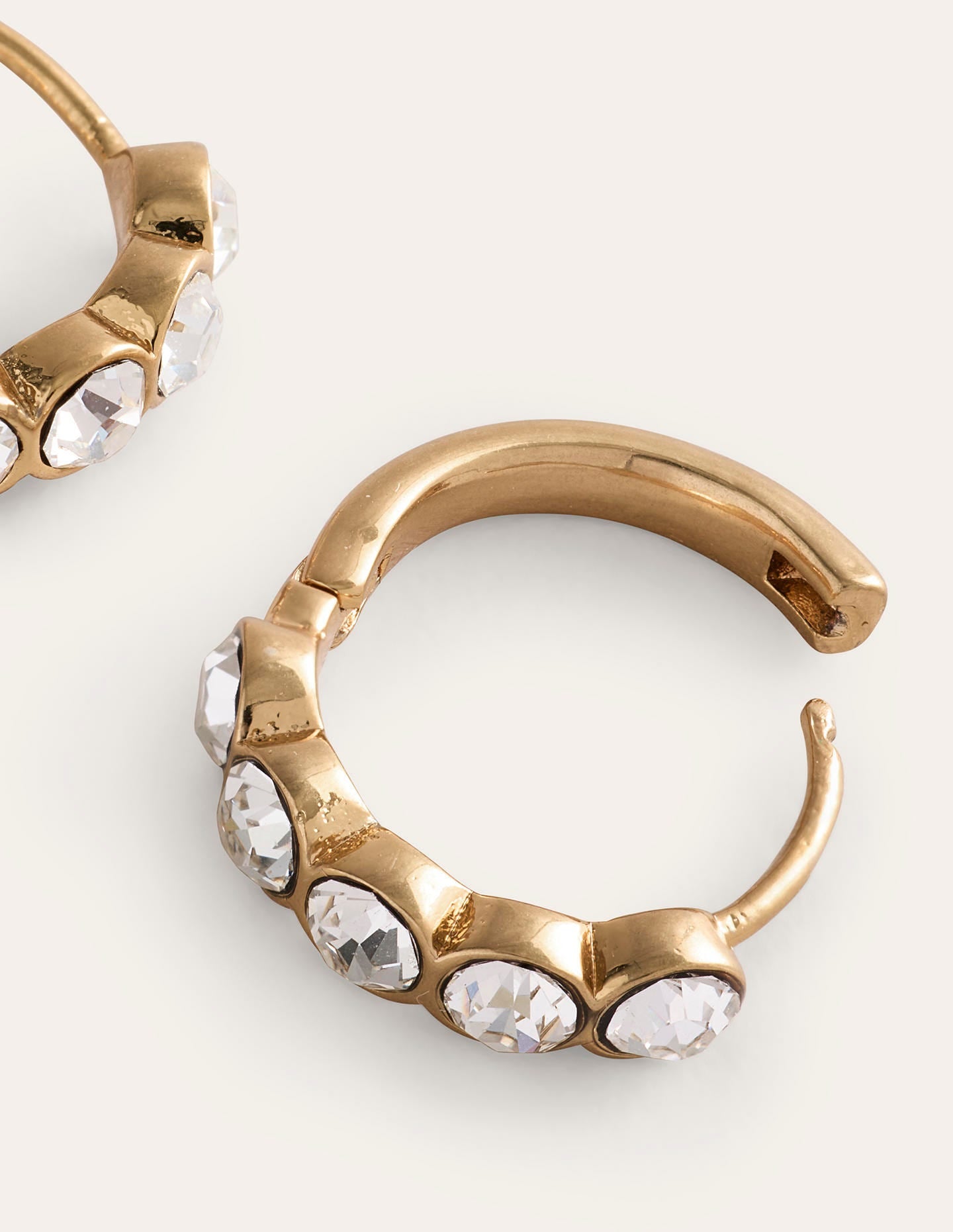 Jewelled Huggie Earrings-Clear-4