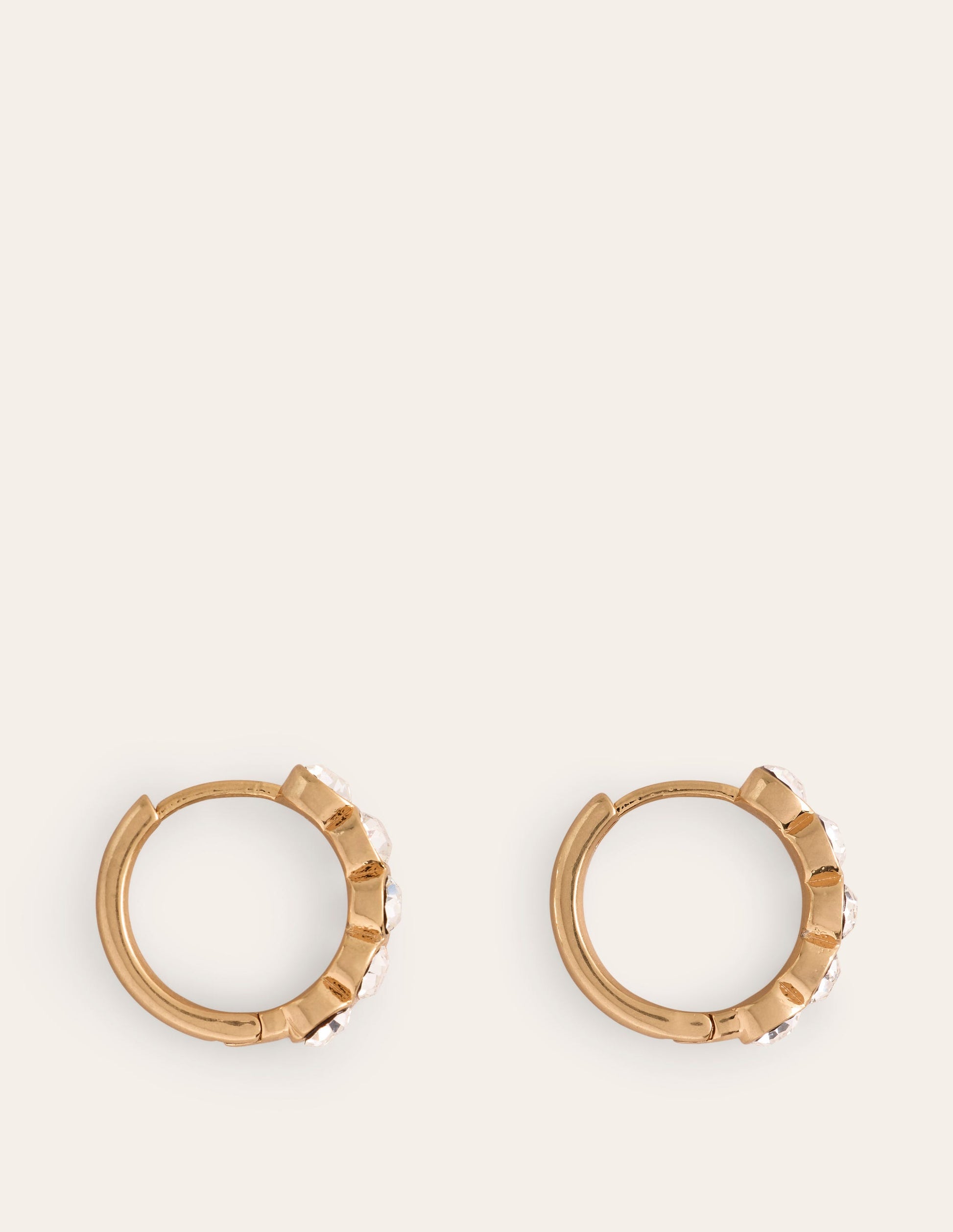 Jewelled Huggie Earrings-Clear-2