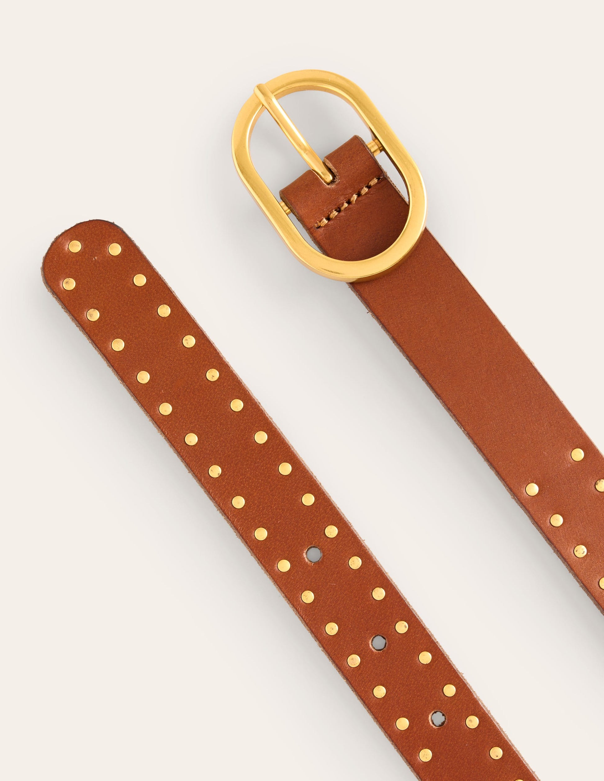 Studded Classic Belt-Tan-3