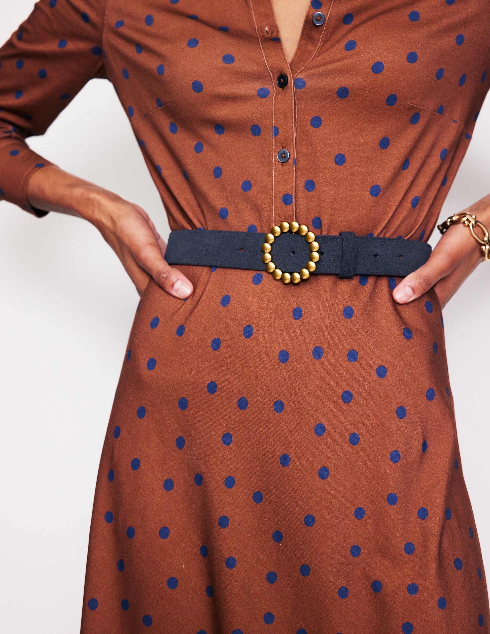 Interest Buckle Belt-Navy-1