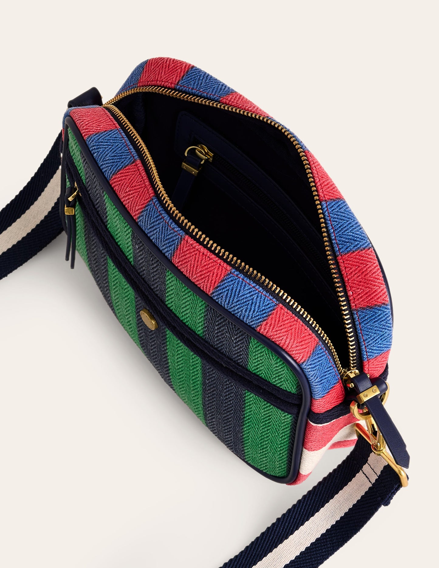 Canvas Cross-body Bag-Multi Stripe