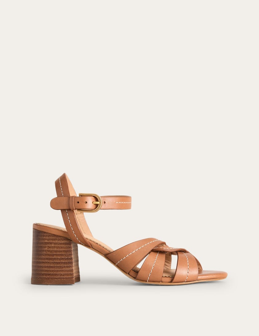 Block Heel Sandal-Tan