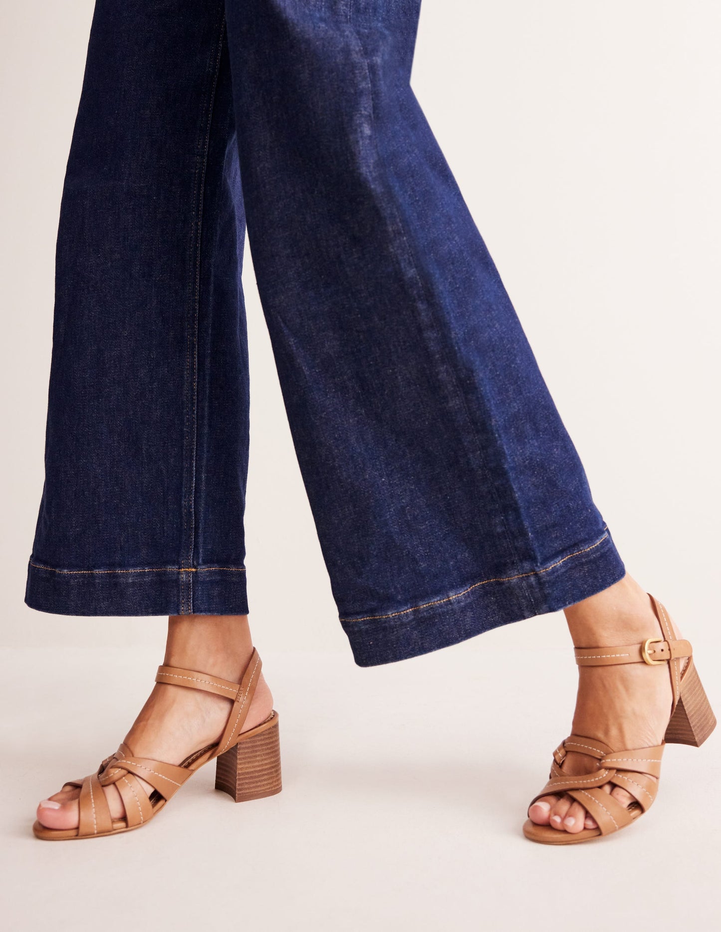 Block Heel Sandal-Tan