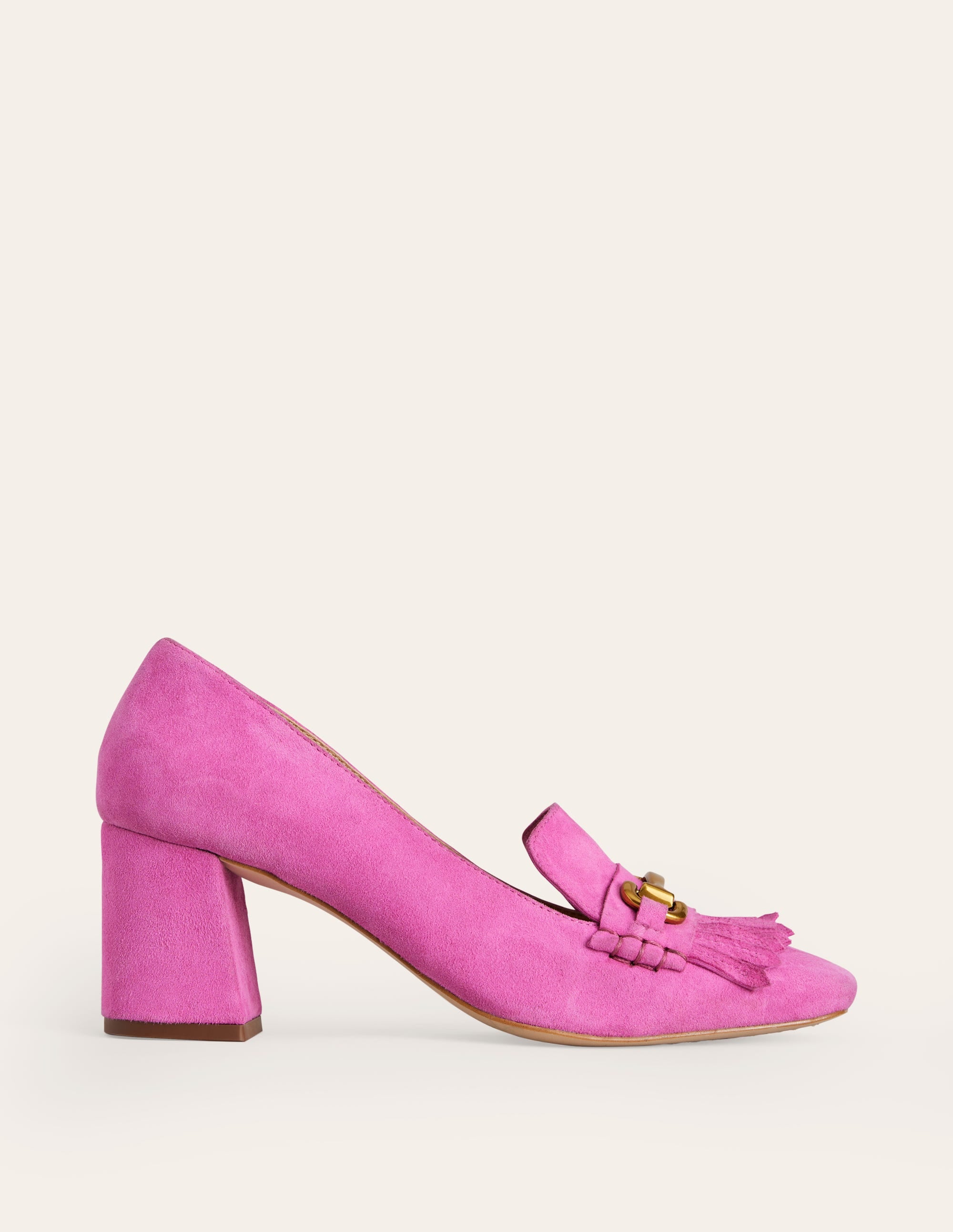 Iris Ghillie Heeled Loafers-Tickled Pink Suede - Image 2
