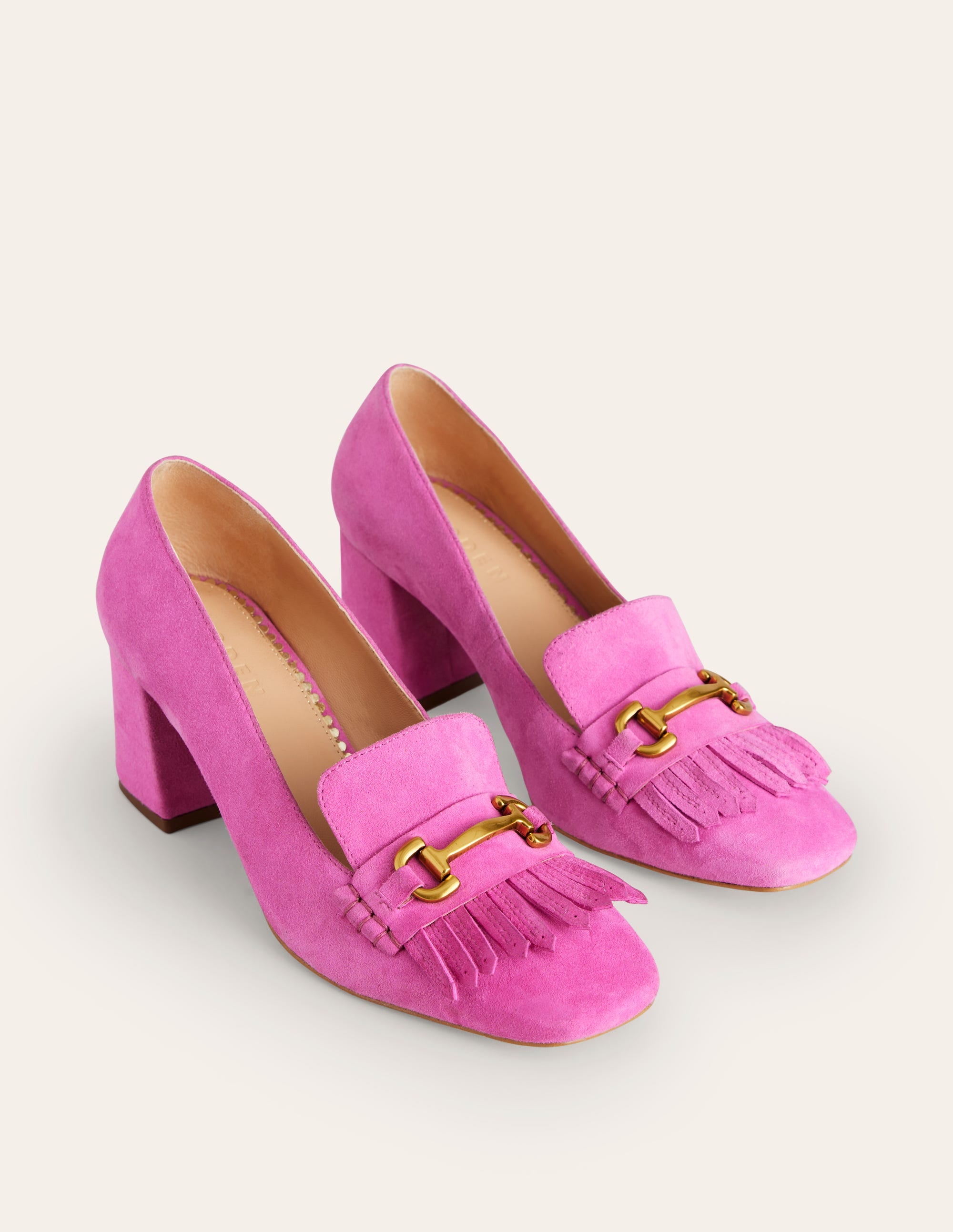 Iris Ghillie Heeled Loafers-Tickled Pink Suede - Image 3