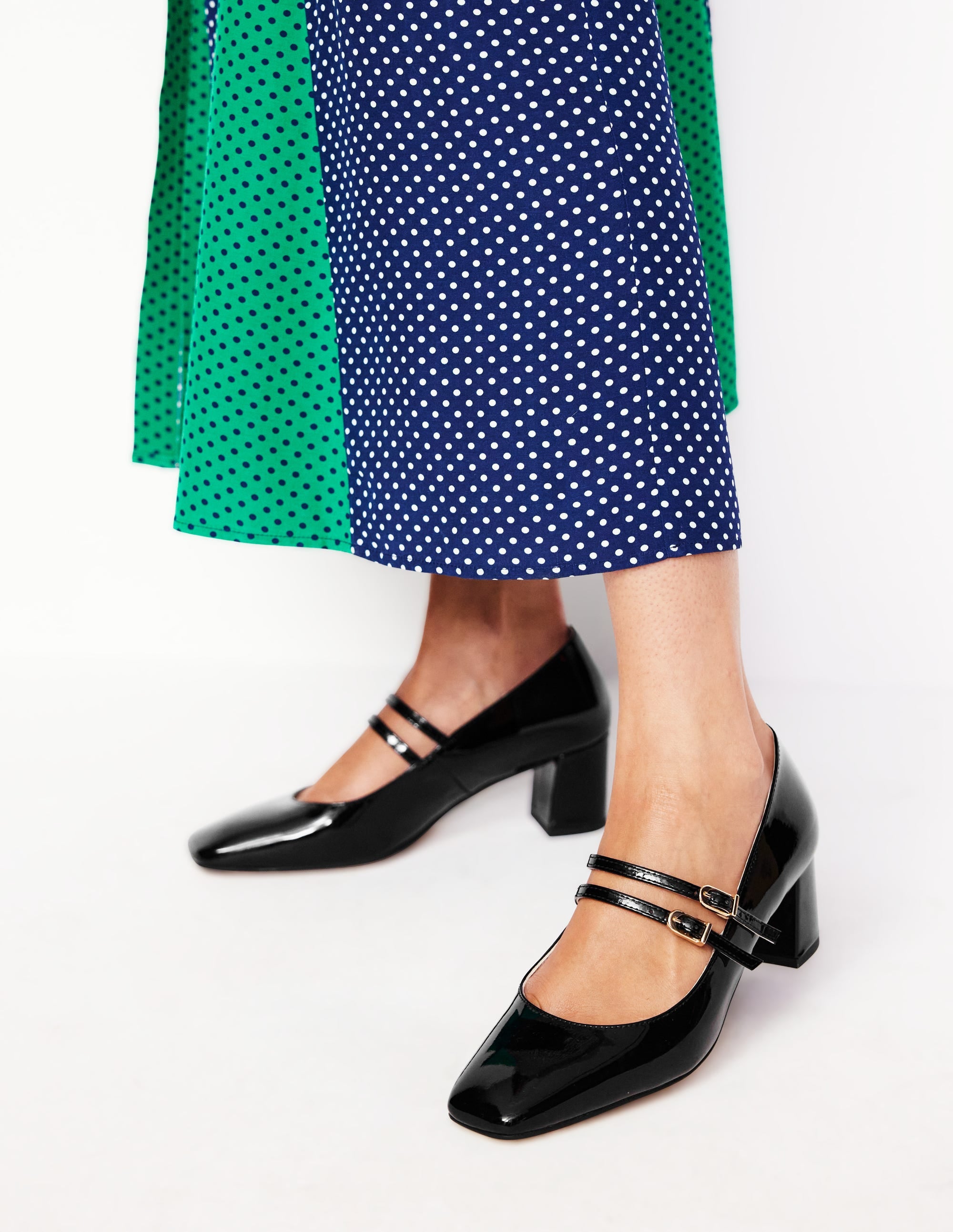 Block Heel Pump-Black Patent - Image 1