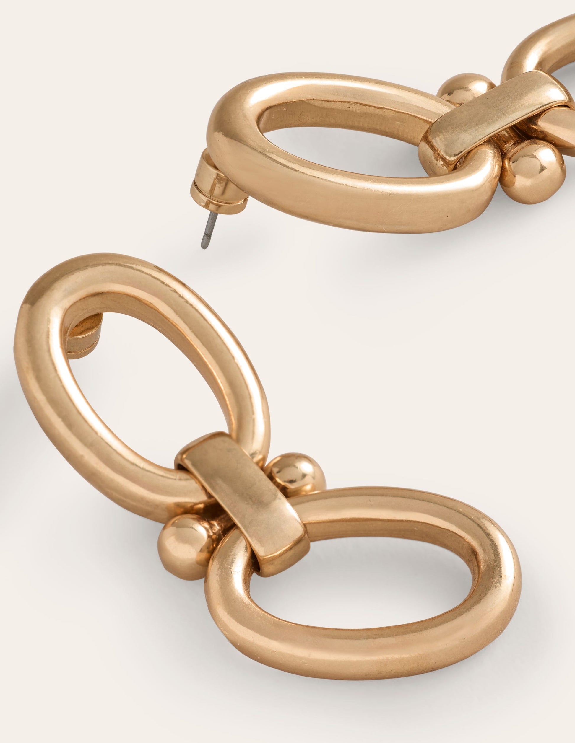Chunky Oval Chain Earrings-Gold-3