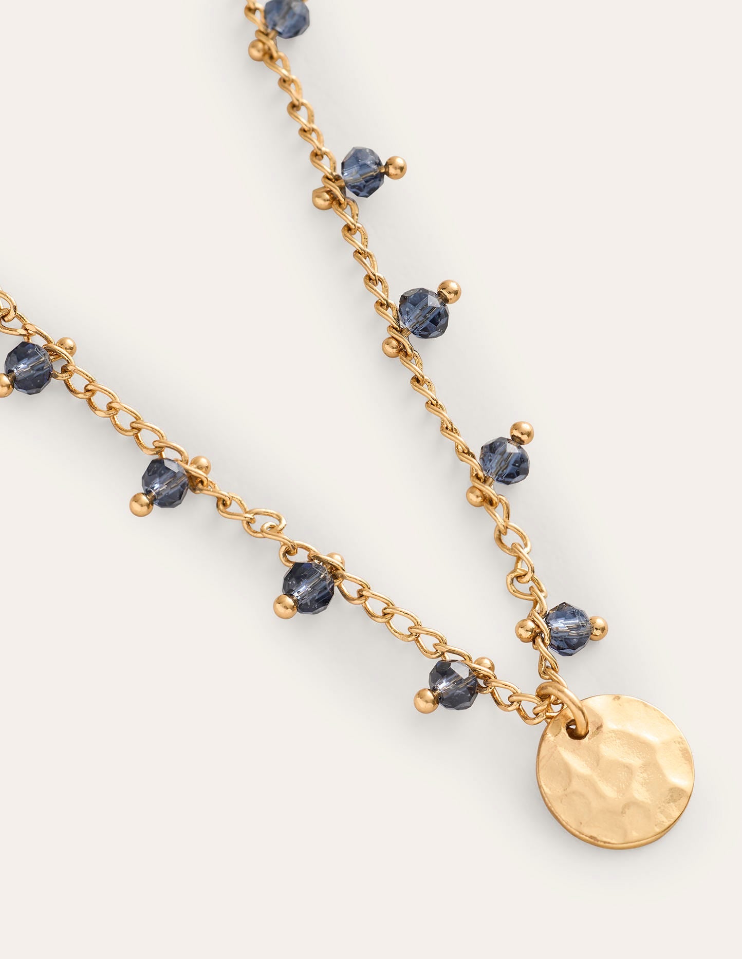 Delicate Bead Necklace-Navy - Image 4
