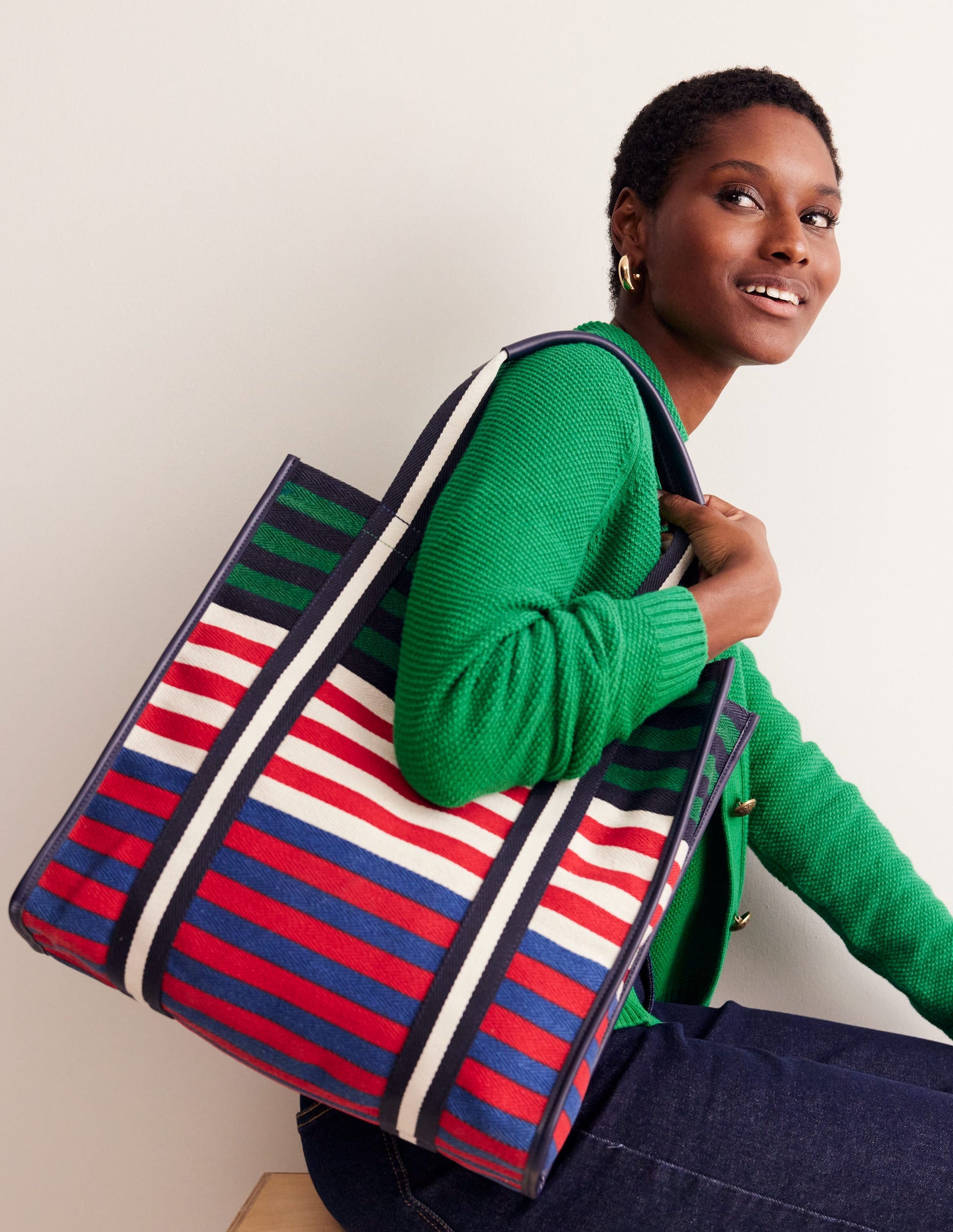 Canvas Tote Bag-Multi Stripe-1