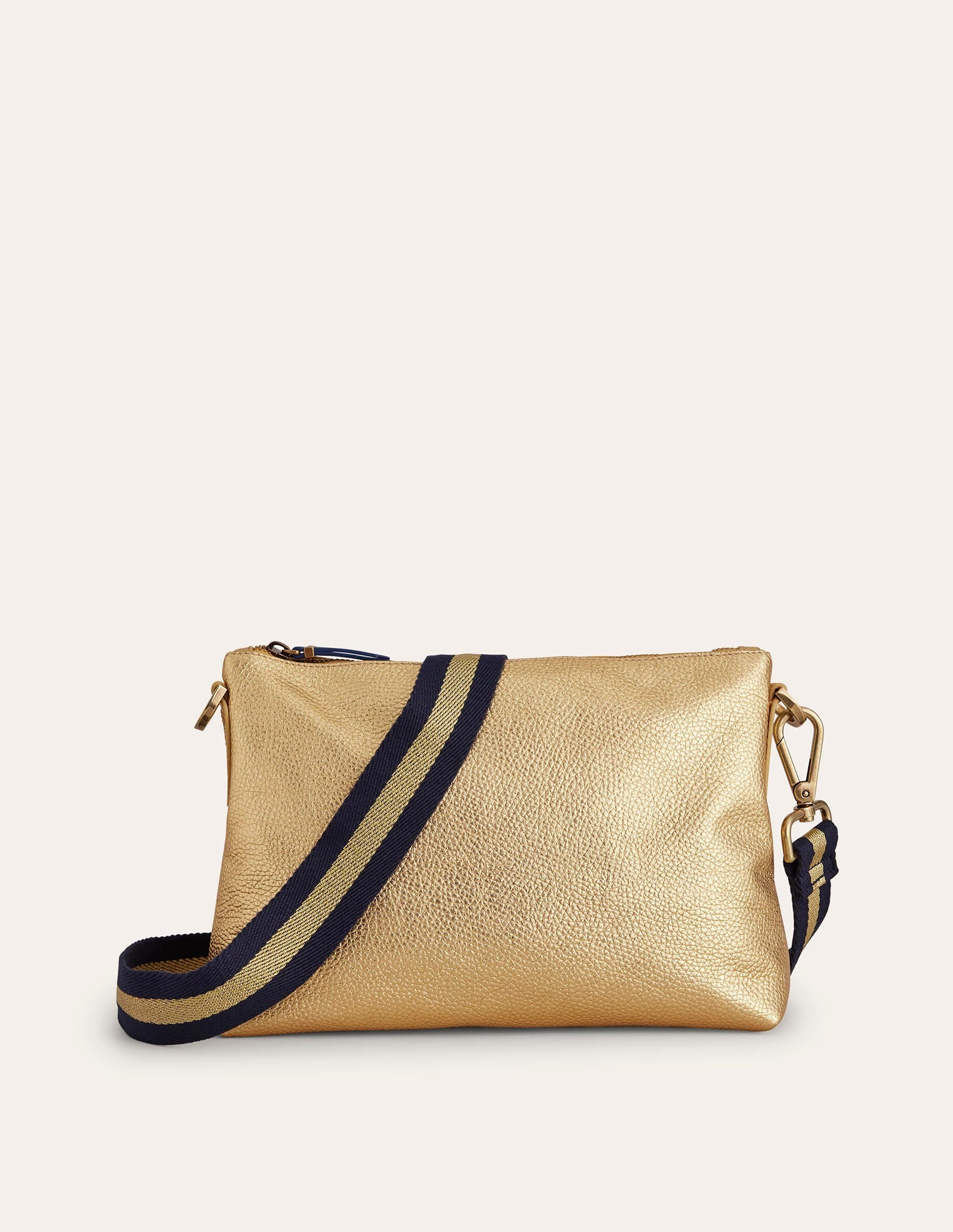 Leather Crossbody-Gold Metallic-2