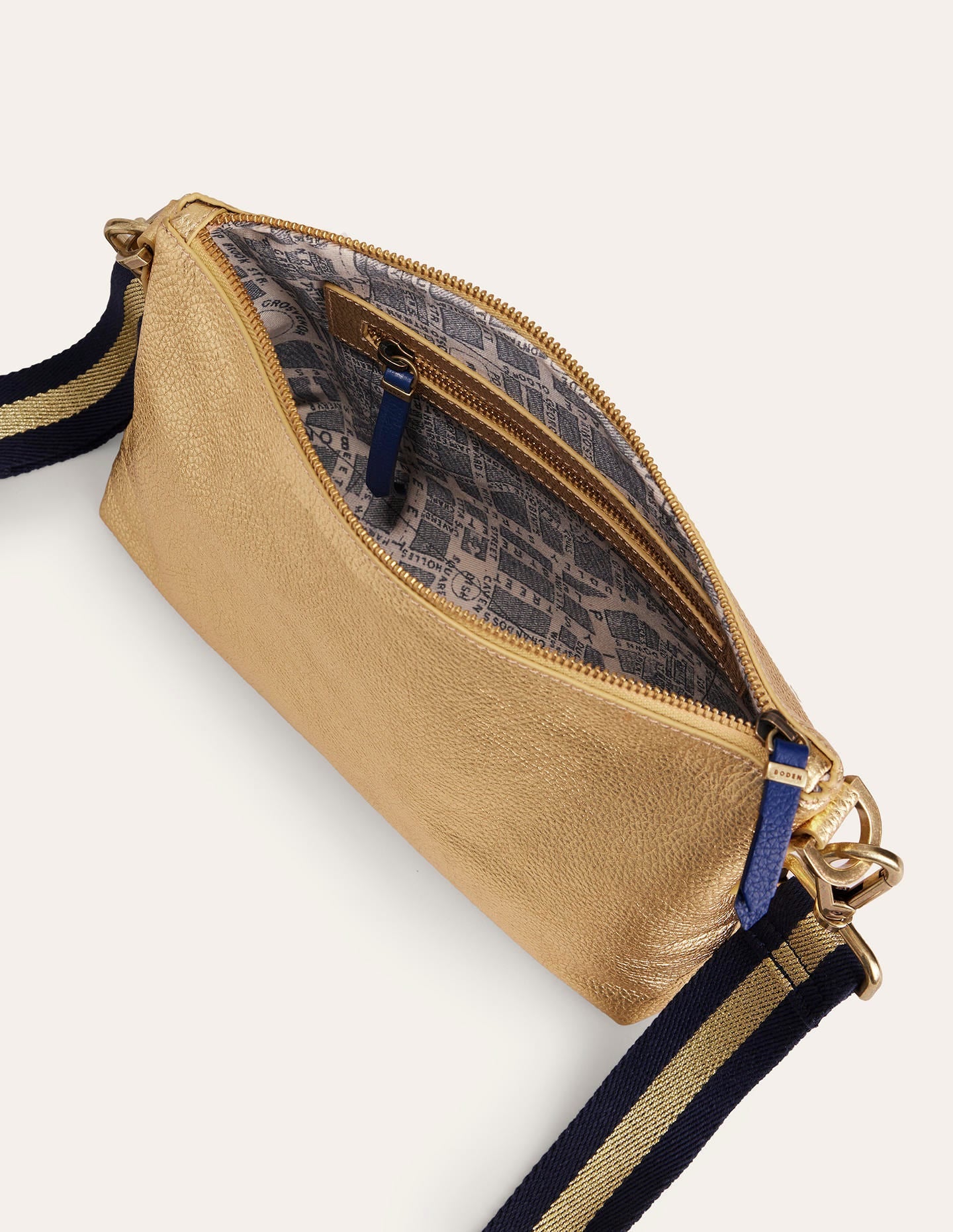 Leather Crossbody-Gold Metallic - Image 4