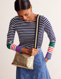 Leather Crossbody-Gold Metallic