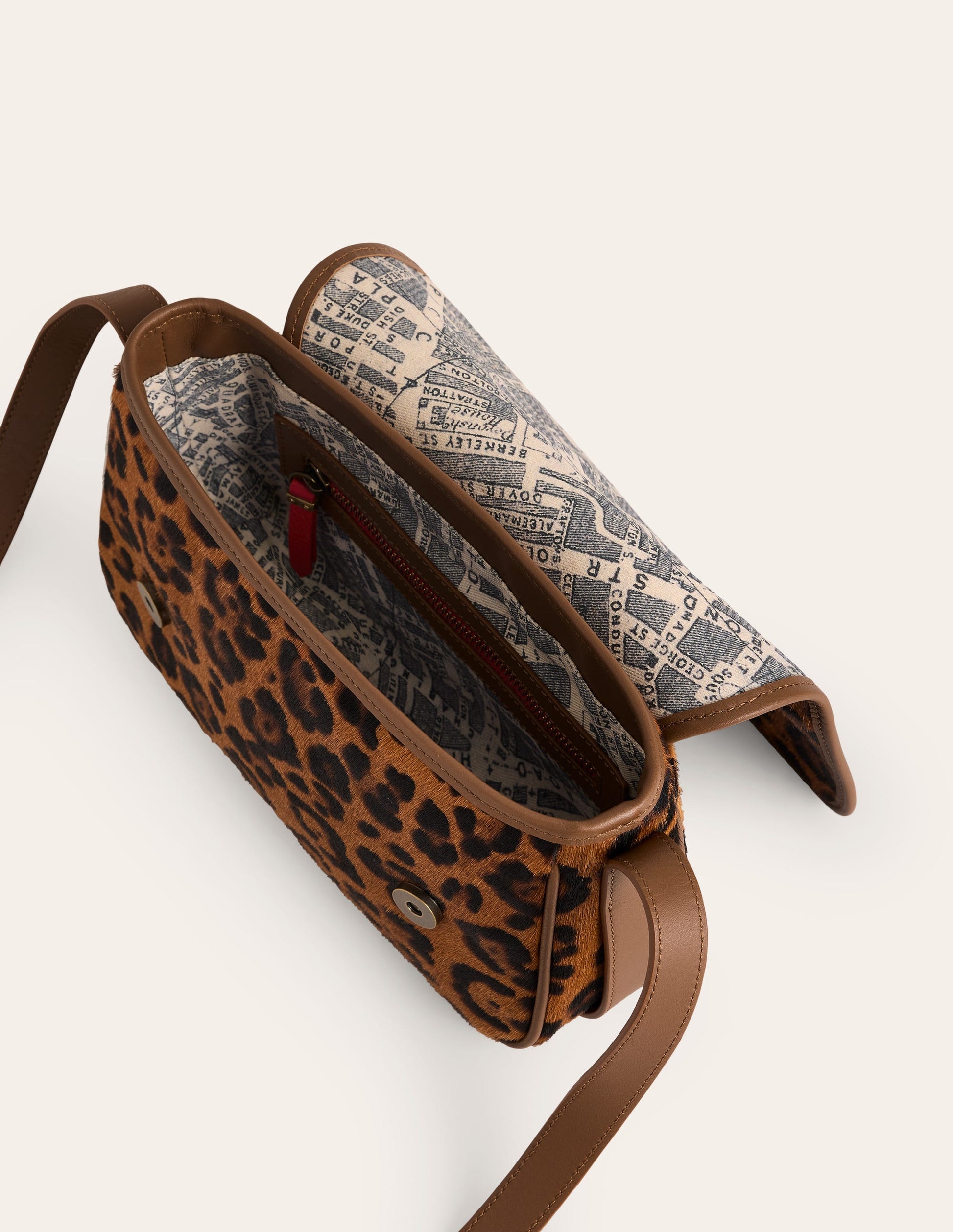Iris Snaffle Leather Bag-Leopard-4