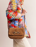 Iris Snaffle Leather Bag-Tan