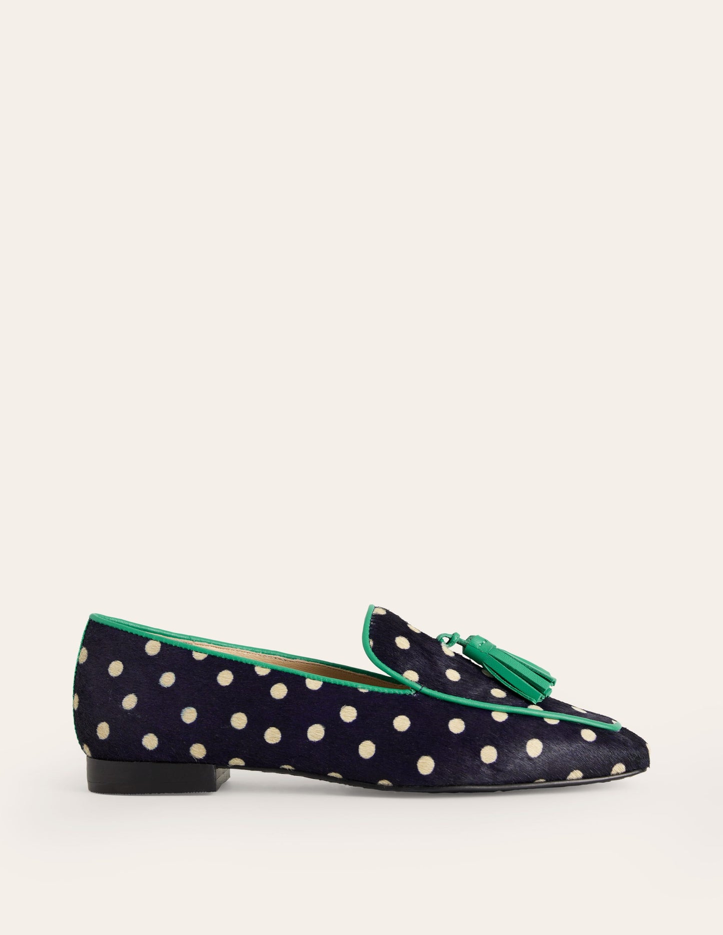 Soft Slipper Flats-Navy, Ecru Spot