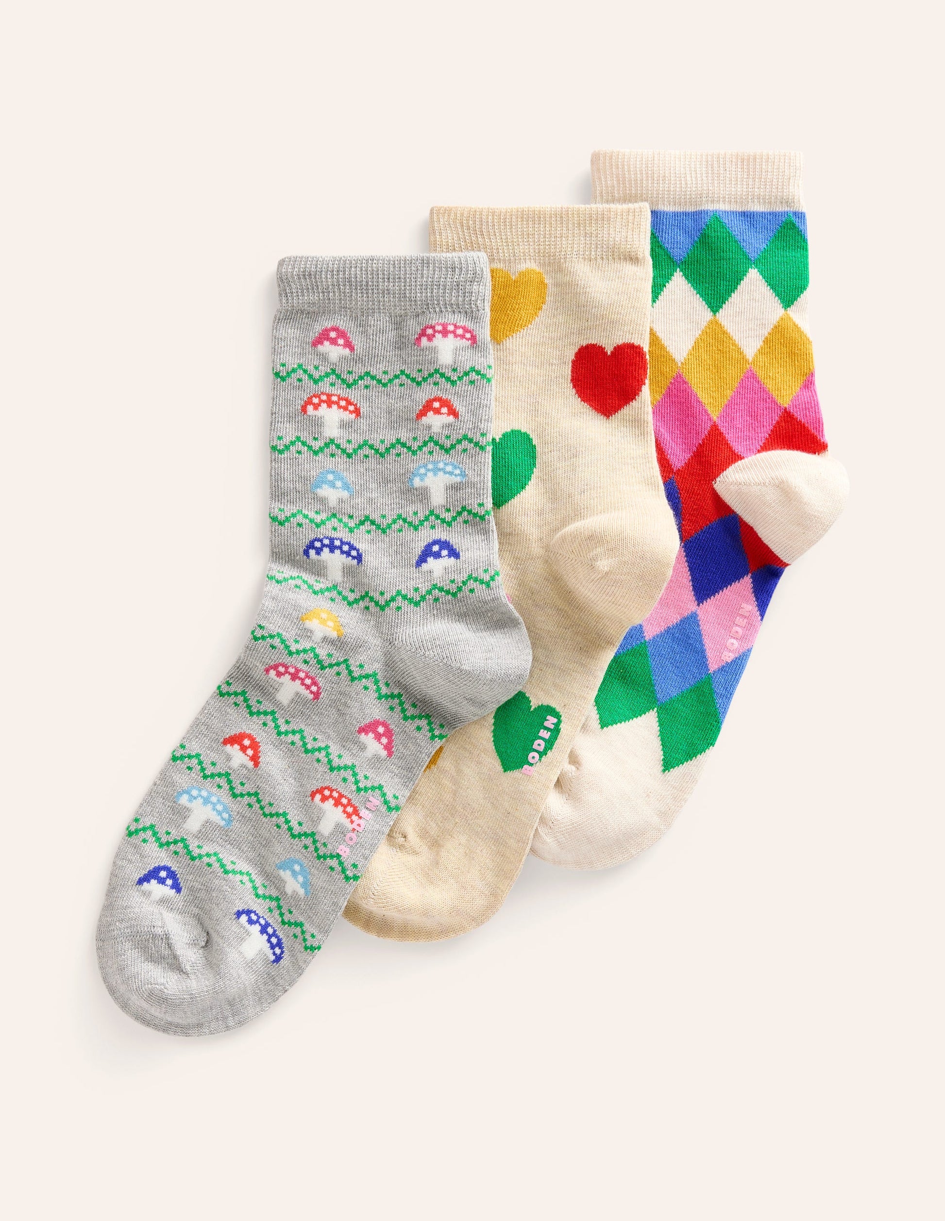 3 Pack Novelty Socks-Rainbow Novelty-2