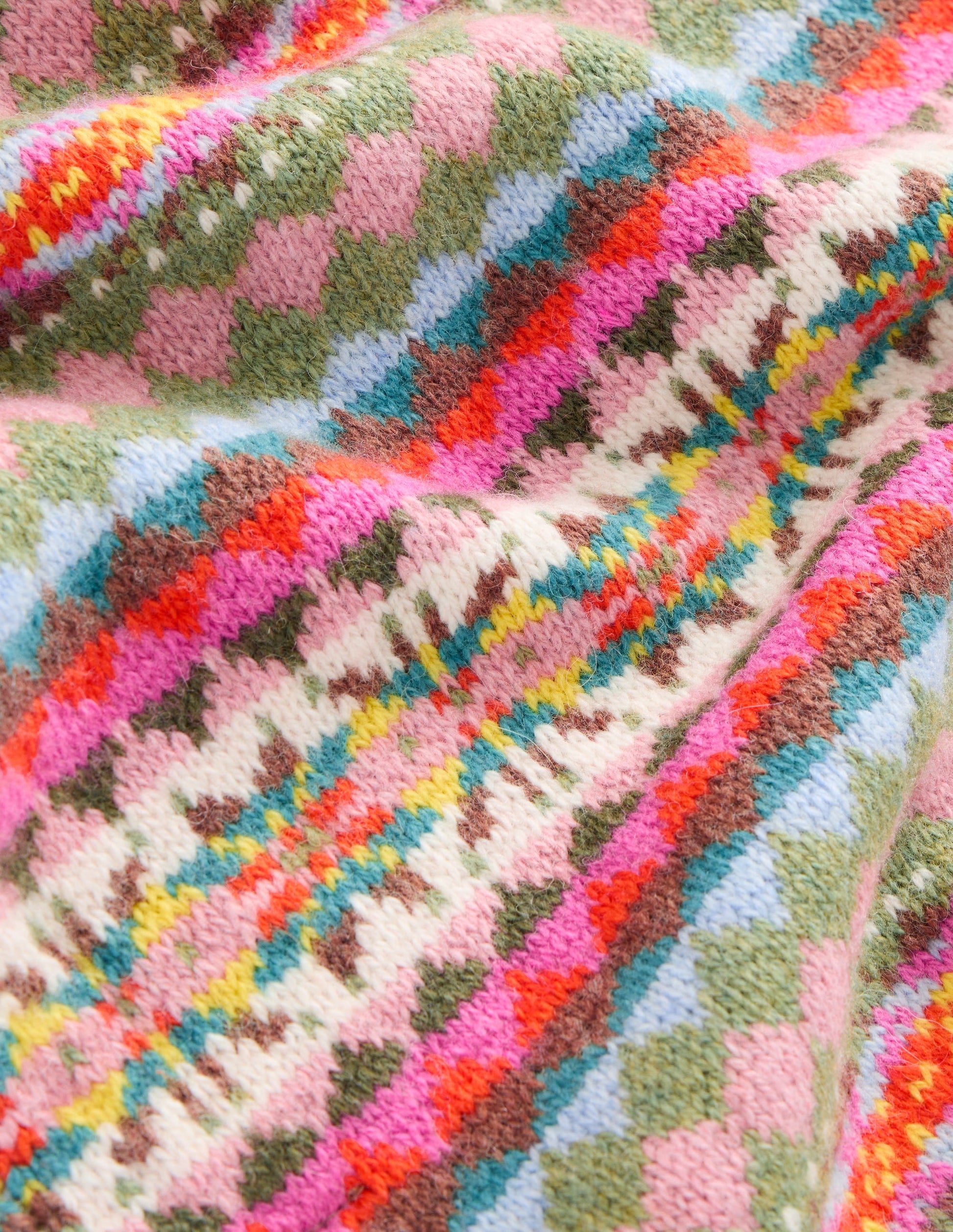 Fair Isle Scarf-Pink-3