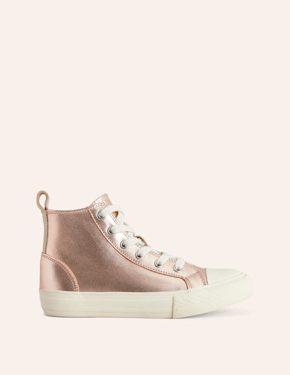 Metallic High Tops-Rose Gold Metallic