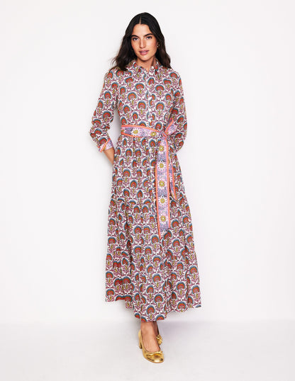 Flo Cotton Midi Shirt Dress-Passion Bud