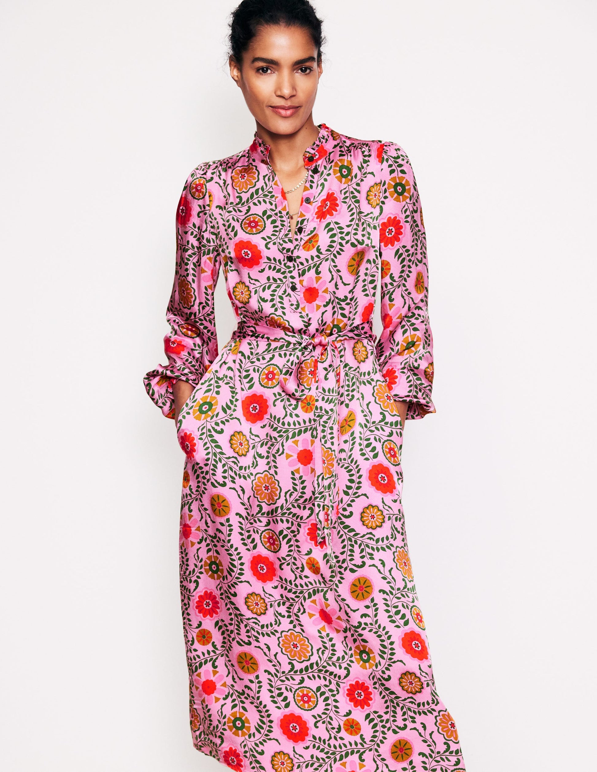 Jasmine Satin Midi Dress-Moonlite Mauve, Meadow Vine-4