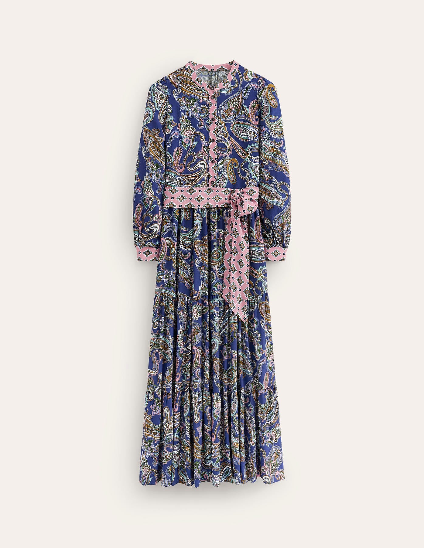 Alba Viscose Maxi Dress-Mazarine Blue, Opulent Paisley