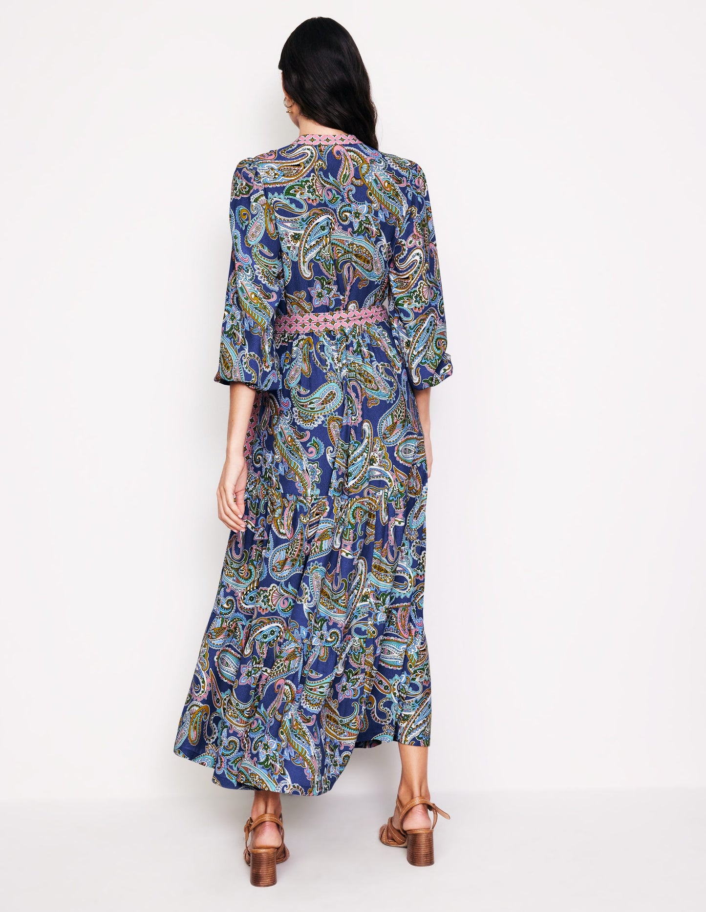 Alba Viscose Maxi Dress-Mazarine Blue, Opulent Paisley