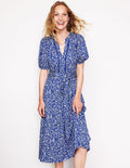 Sofia Trim Jersey Midi Dress-Sapphire Blue, Foliage Bud