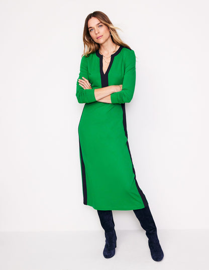 Catherine Ponte Midi Dress-Rich Emerald-1