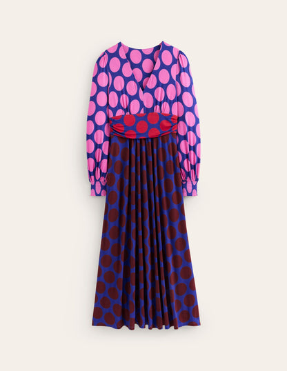 Daphne Jersey Maxi Dress -Pink Tourmaline, Large Spot