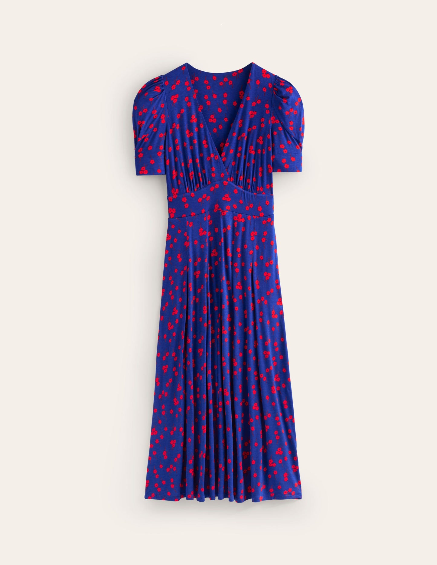 Kristen Pleated Jersey Dress-Sapphire Blue, Fall Sprig