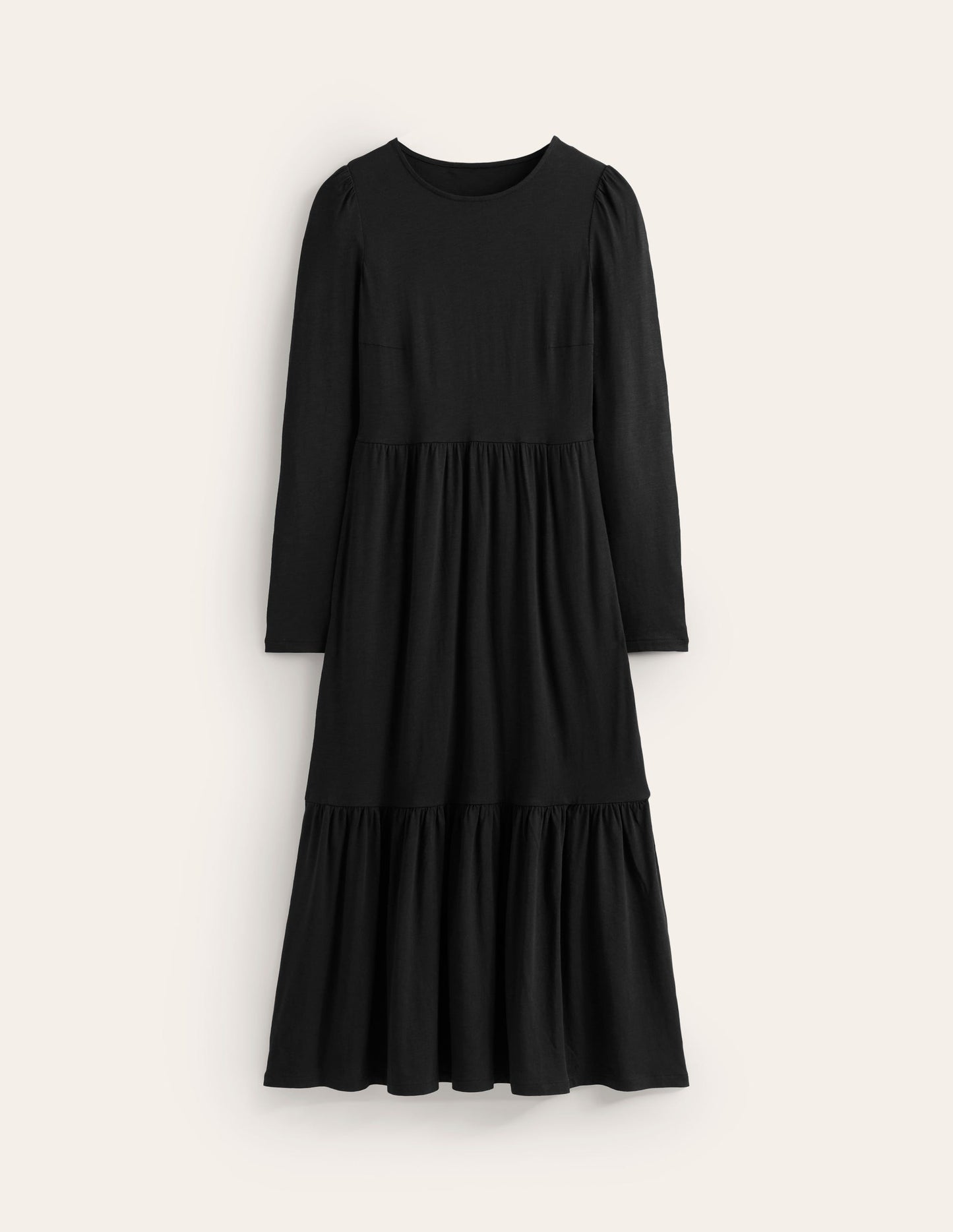 Emma Long Sleeve Jersey Dress-Black