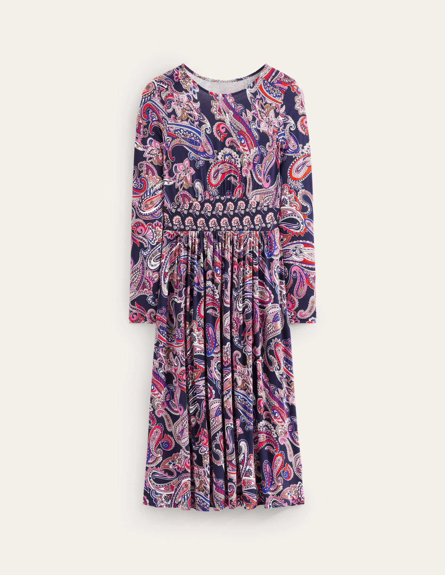 Thea Long Sleeve Jersey Dress-Multi, Opulent Paisley