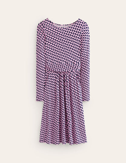 Amelie Long Sleeve Dress-Sherbert, Terrace Swirl