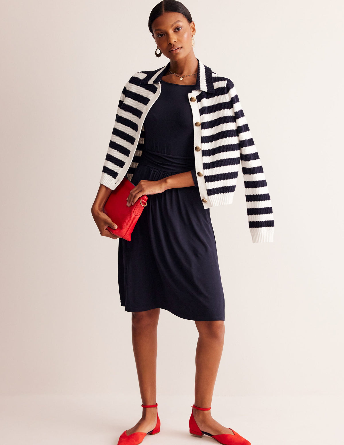 Amelie Long Sleeve Dress-Navy - Image 4