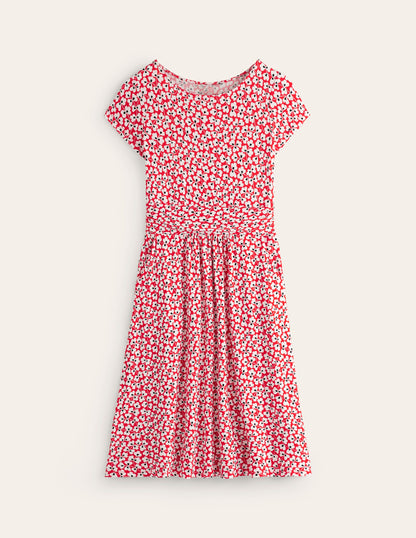 Amelie Jersey Dress-Rouge, Clover Whirl