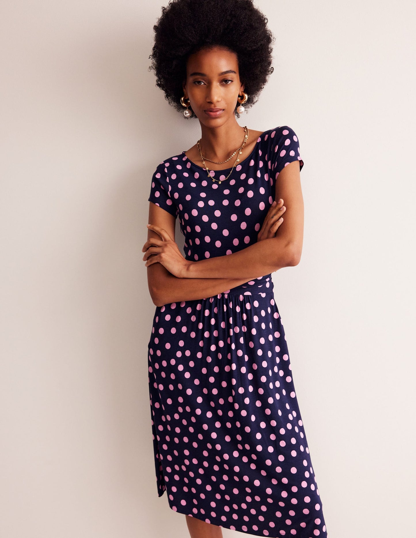 Amelie Jersey Dress-Sherbert, Abstract Dot