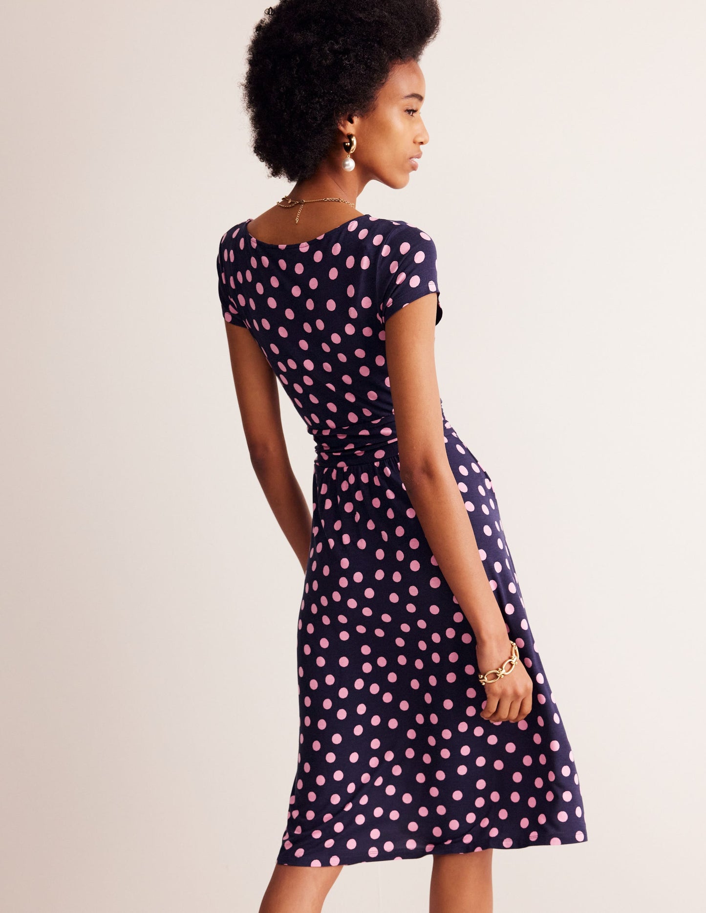 Amelie Jersey Dress-Sherbert, Abstract Dot