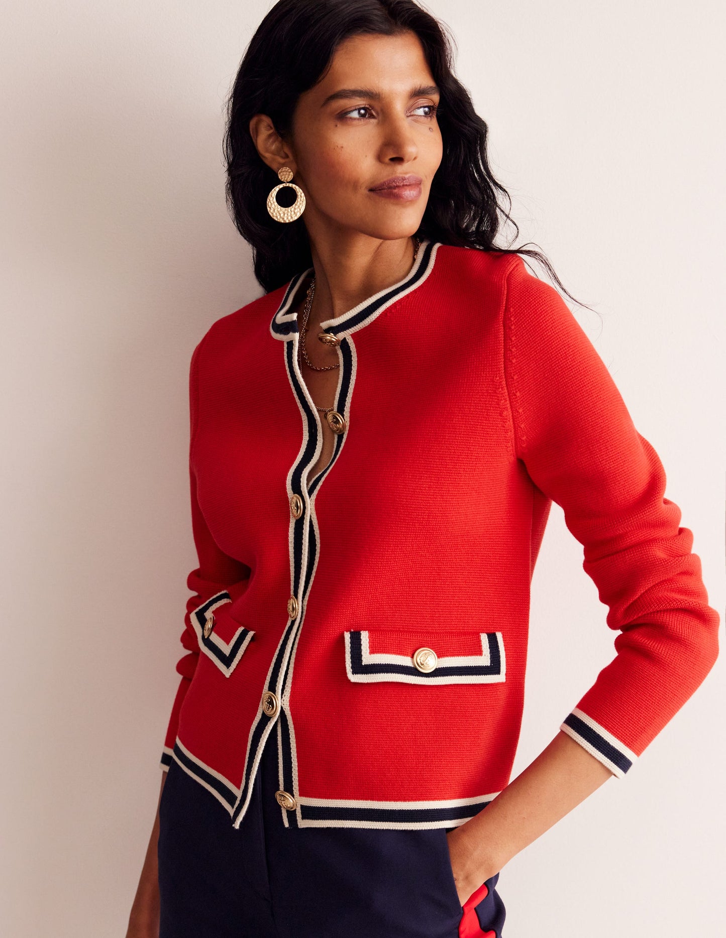 Holly Knitted Jacket-Hot Pepper Red