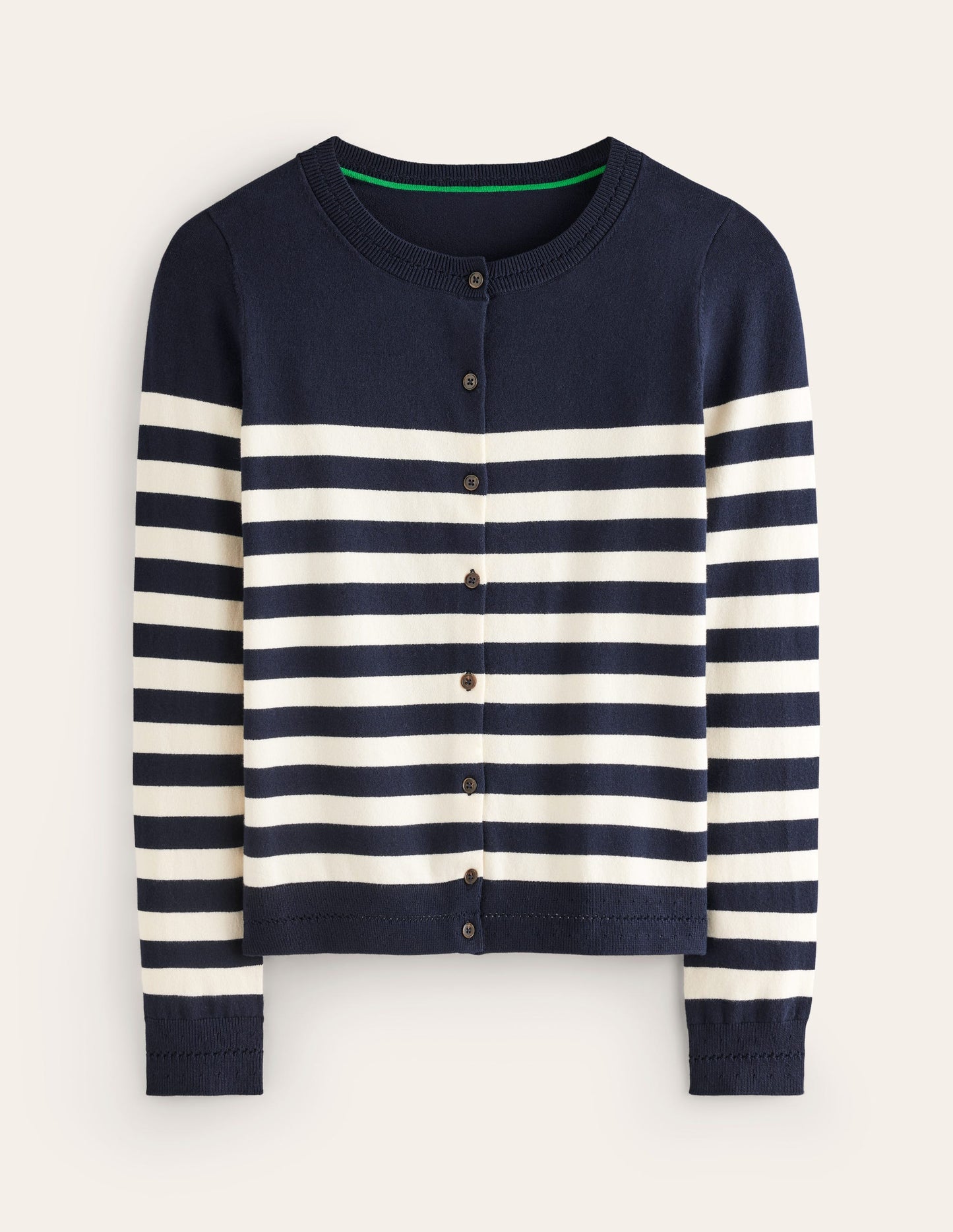 Catriona Cotton Cardigan-Navy/ Ivory