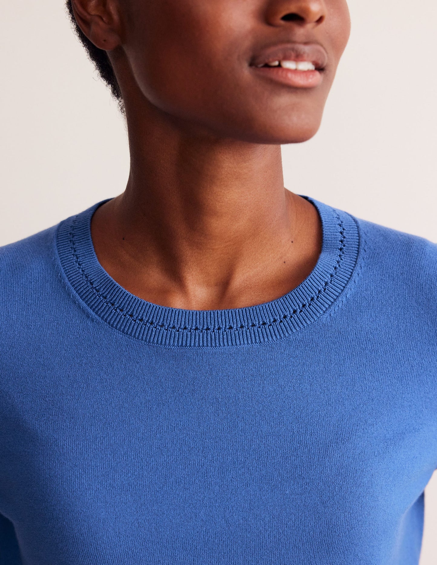 Catriona Cotton Crew Jumper-Blue Jay