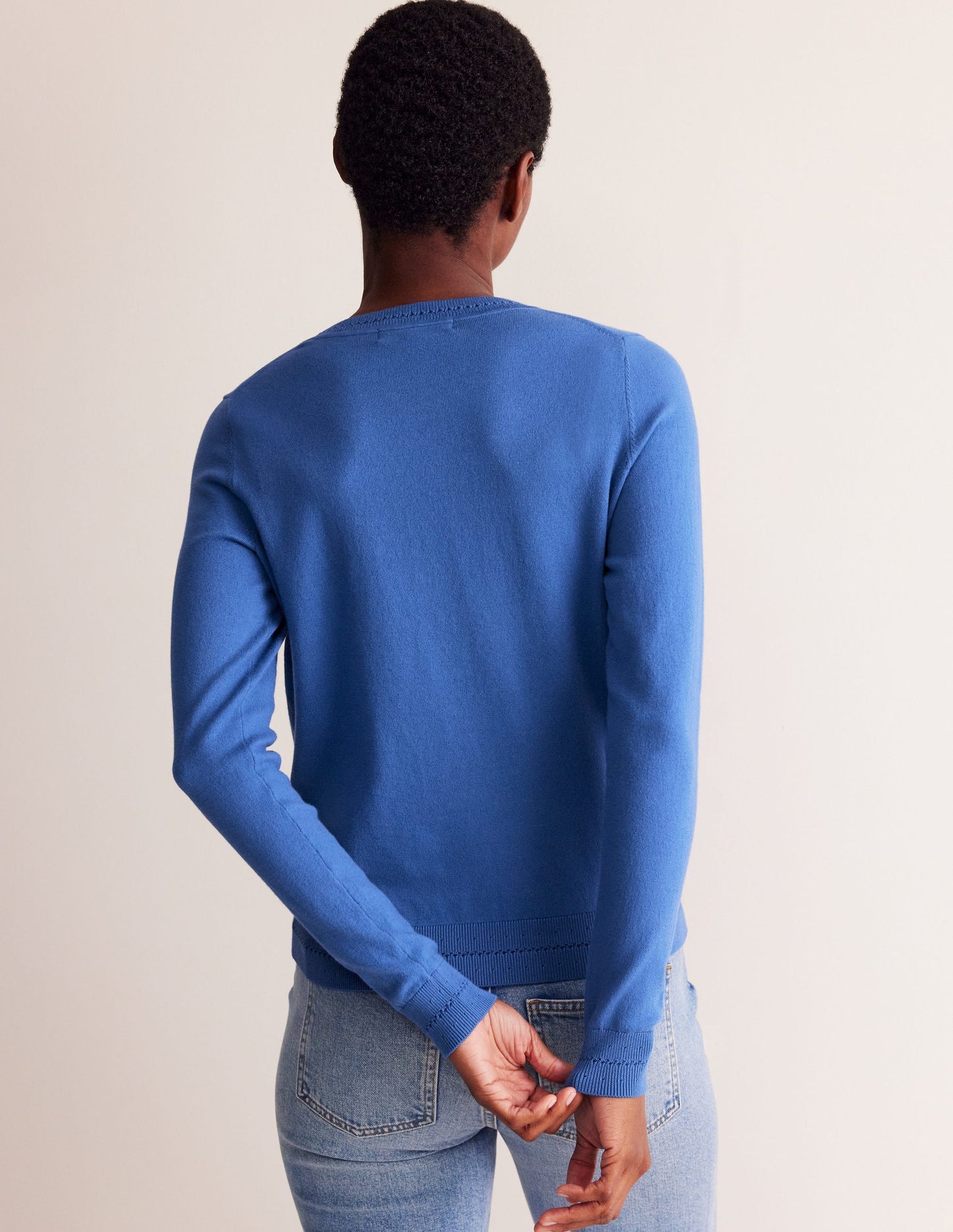 Catriona Cotton Crew Jumper-Blue Jay