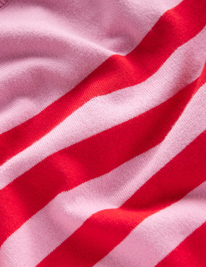 Catriona Cotton Crew Jumper-Old Rose Pink, Rouge Red-7