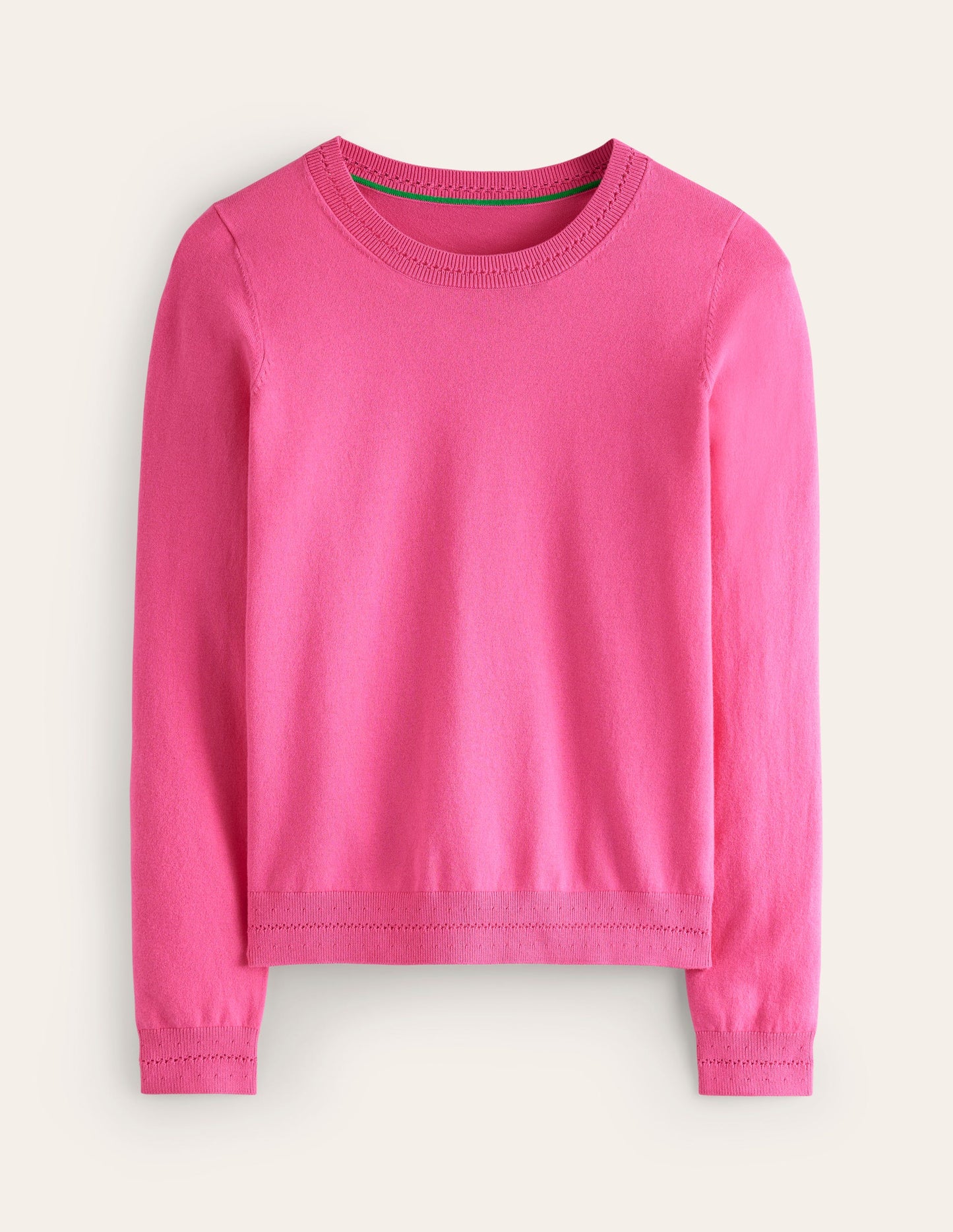 Catriona Cotton Crew Jumper-Carmine Rose Pink